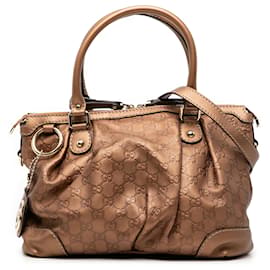 Borsa Satchel Gucci Guccissima Sukey Marrone