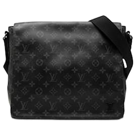 Borsa a tracolla Louis Vuitton District MM Monogram Eclipse Nera