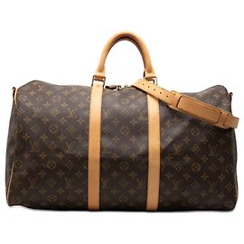 Borsa da viaggio Louis Vuitton Monogram Keepall Bandouliere 50 Marrone