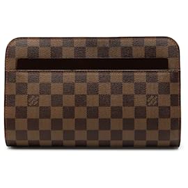 Borsa Pochette Clutch Louis Vuitton Damier Ebene Saint Louis Marrone