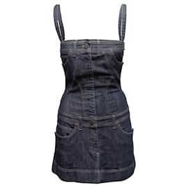 Alexander McQueen Denim Mini Kleid Dark Wash Größe IT 40