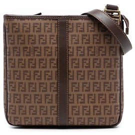 Borsa a tracolla Fendi Zucchino Spalmati marrone