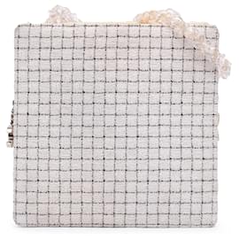 Borsa Shopping Chanel Small in Tweed e Resina Bianca con Cerniera