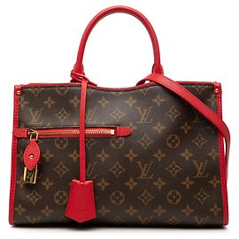Borsa Satchel Louis Vuitton Monogram Popincourt PM Marrone