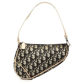 Bolso de hombro pochette Saddle Mini Diorissimo de lona revestida negra Dior