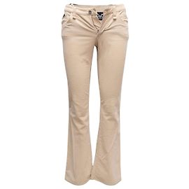 Dolce & Gabbana Pantalones de pana beige D&G Bootcut con hebilla Talla US XXS