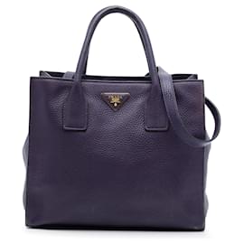 Borsa Tote Satchel Convertibile Aperta Prada Vitello Daino Viola