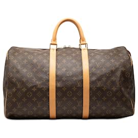 Borsa da viaggio Louis Vuitton Monogram Keepall 50 Marrone