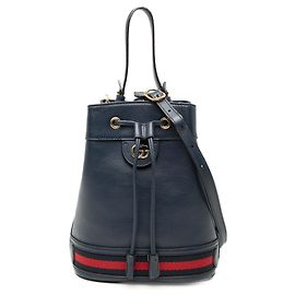 Borsa a secchiello Gucci GG Web Ophidia Blu