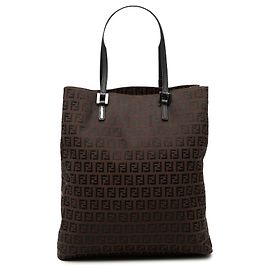 Borsa Tote Fendi Zucchino Canvas Marrone