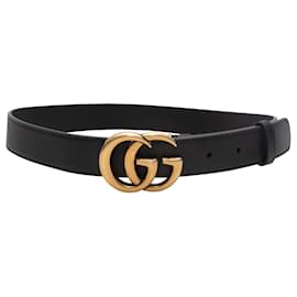Schwarzer Gucci Leder Running GG Gürtel Größe 30