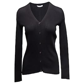 Schwarzer The Row Strickcardigan aus Seidenmischung Rippstrick Grösse US S - The row