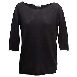 Designers Remix Pull à manches trois-quarts en mélange de cachemire et de soie noir The Row Taille US S