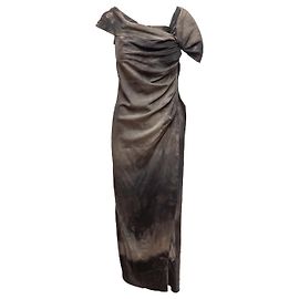 Autre Marque Robe longue en soie tie-dye grise Cortana Taille IT 40