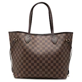Borsa Tote Neverfull MM in Damier Ebene marrone Louis Vuitton