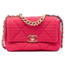 Borsa Chanel 19 in Tweed Rosa, taglia Medium