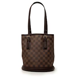 Borsa a secchiello Marais Damier Ebene marrone Louis Vuitton