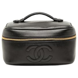 Beauty case Chanel CC Caviar nero
