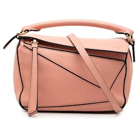 Borsa Mini Puzzle in pelle di vitello rosa LOEWE