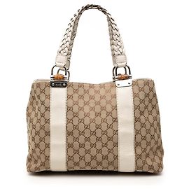 Gucci Libeccio Tote aus mittelgroßem GG Canvas in Beige
