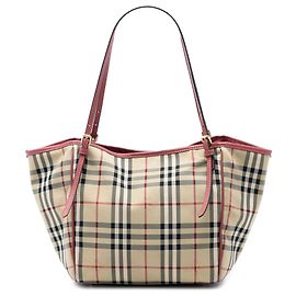 Tote Canterbury in tela Haymarket Check Burberry beige Taglia Small
