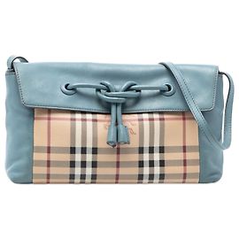 Burberry Haymarket Check beschichtete Canvas Leah Umhängetasche Beige