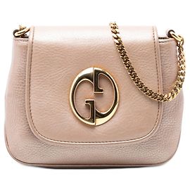 Borsa a tracolla 1973 Gucci Small in pelle di vitello martellata metallizzata marrone
