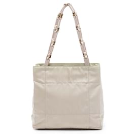 Borsa a tracolla con catena in Tessuto beige Prada