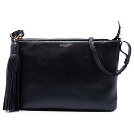 Borsa a tracolla Teen Monogram in pelle nera Saint Laurent