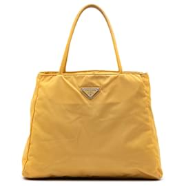 Tote City in Tessuto giallo Prada