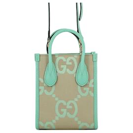 Borsa satchel Gucci Mini Jumbo GG Canvas Interlocking G verde