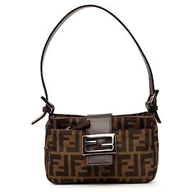 Borsa a tracolla in tela Zucca marrone Fendi