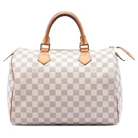 Borsa Boston Louis Vuitton Damier Azur bianca Speedy 30