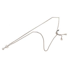 Collana con pendente Cube in ottone e strass Chanel CC Argento