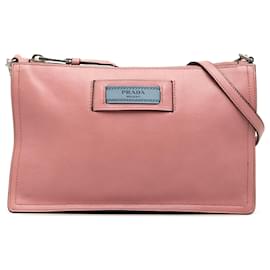 Bolso de hombro Prada Glace Calf Etiquette rosa