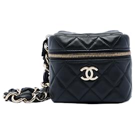 Pochette Vanity in agnello trapuntato CC nero Chanel