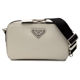 Borsa a tracolla Prada Saffiano Brique bianca
