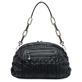 Borsa a tracolla Dior in agnello nero Cannage Gaufre Delices