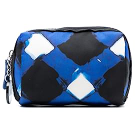 Pochette Airlines in nylon stampato blu Chanel