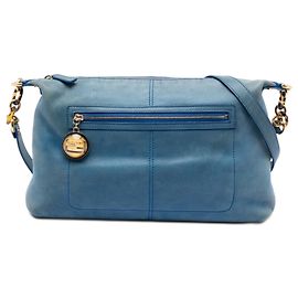 Borsa a tracolla Fendi Vitello Savana Forever in vitello metallizzato blu