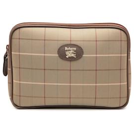 Clutch in tela Burberry Vintage Check beige
