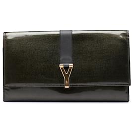 Cartera de viaje Chyc Ligne en charol verde Saint Laurent