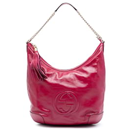 Borsa a tracolla Gucci Soho in vernice rosa