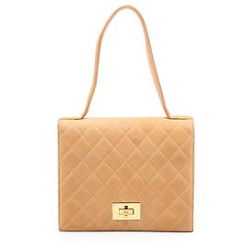 Borsa Chanel Rita Flap in scamosciato trapuntato beige