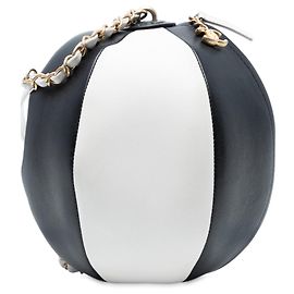 Borsa Chanel Coco Beach Ball in pelle di vitello nera