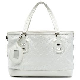 Tote Gucci Guccissima Techno Tag bianco