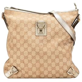 Gucci Abbey GG Canvas Umhängetasche braun mit D-Ring