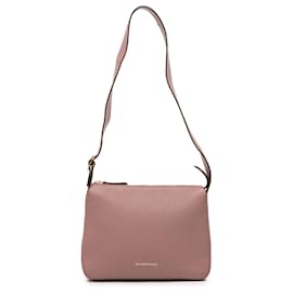 Borsa a tracolla Helmsley in pelle di vitello granulata rosa Burberry Small