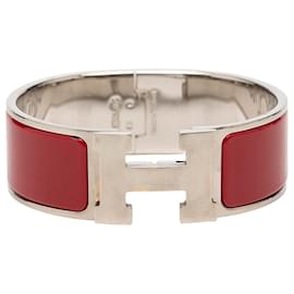 Bracelet Clic Clac H large en émail rouge Hermès GM