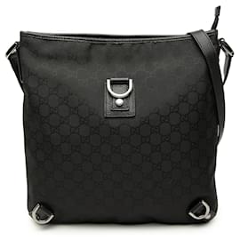 Borsa a tracolla Gucci GG Nylon Abbey D Ring nera